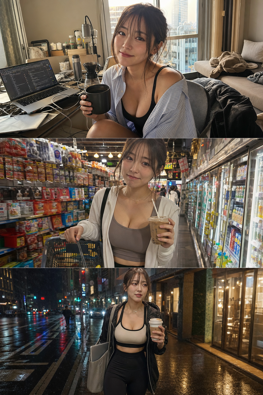 Nova Hoshino in a candid Tokyo apartment coffee scene